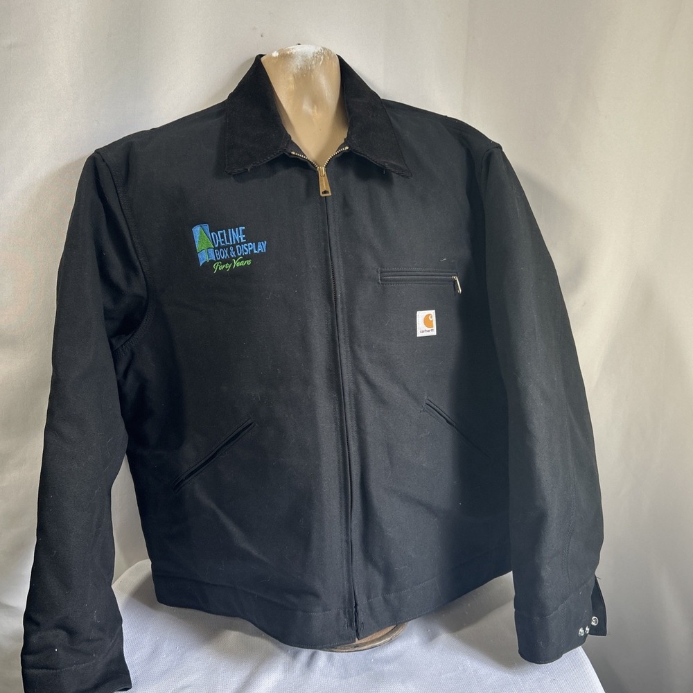 Carhartt Black Detroit Canvas Blanket Lined Jacket J001-BLK Men's XL USA Logo**